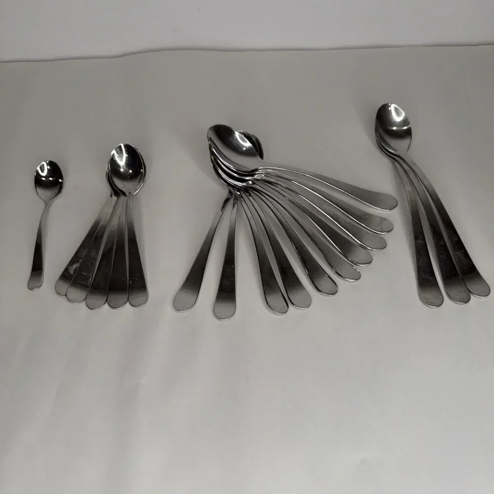 GS Gourmet Setting ALTO Stainless Stl 18/10 Spoons Lot Of 19 Iced Tea, Tsp, Tbl